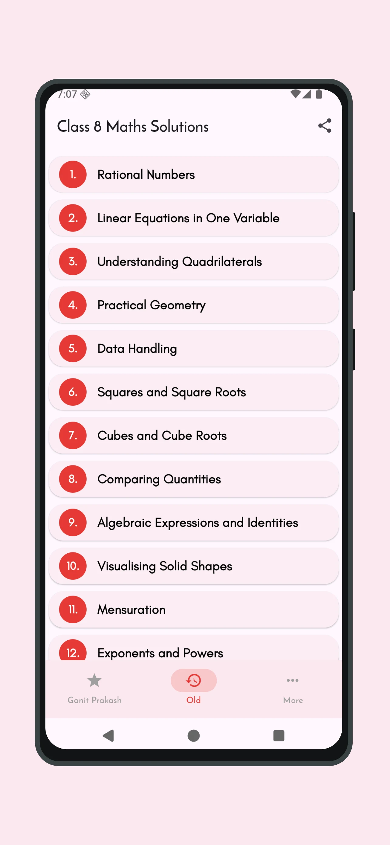 Class 8 Maths NCERT Solution screenshot